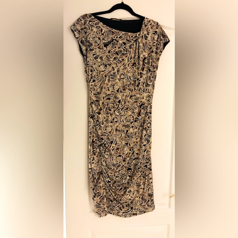 Roberto Cavalli Elegant Swirl Patterned Dress